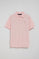 Pink-marl polo shirt with three buttons and Rigby Go embroidered logo