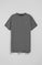 Asphalt-grey round-neck T-shirt with Rigby Go embroidered logo