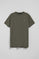 Army-green round-neck T-shirt with Rigby Go embroidered logo