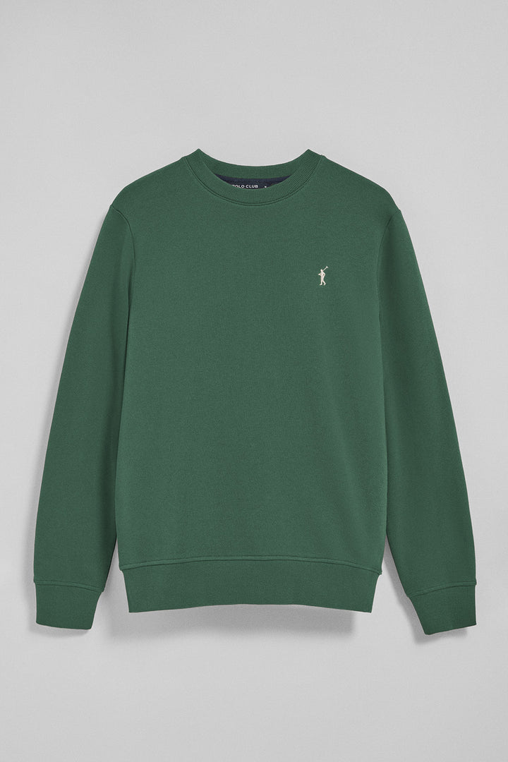 Sweatshirt verde lama com decote redondo com logotipo bordado Rigby Go