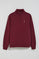 Maroon half-zip sweatshirt with Rigby Go embroidered logo