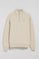 Nude half-zip sweatshirt with Rigby Go embroidered logo