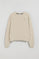 Beige round-neck sweatshirt with Rigby Go embroidered logo