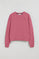 Sudadera de cuello redondo color rosa vino con logo bordado Rigby Go