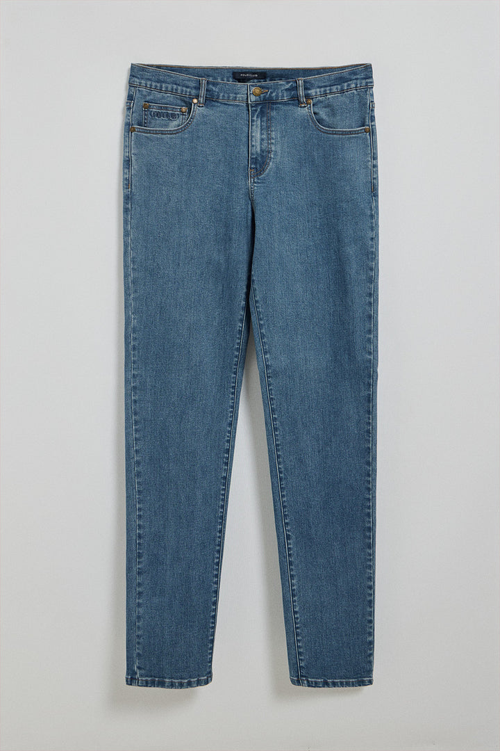 Pantalón vaquero Tate azul denim con detalles Polo Club