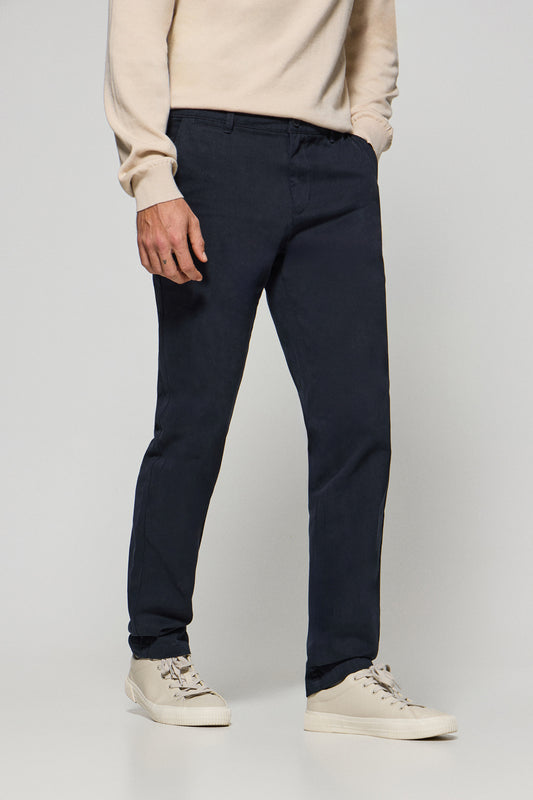 Navy-blue chinos Vanya with Polo Club embroidery