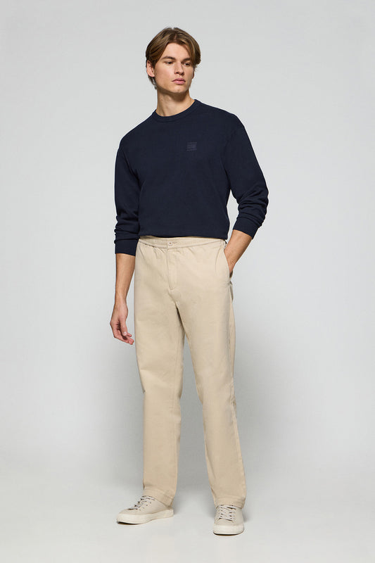 Beige trousers Trent with elasticated waist and Polo Club details