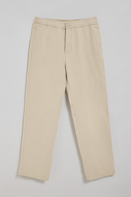 Beige trousers Trent with elasticated waist and Polo Club details