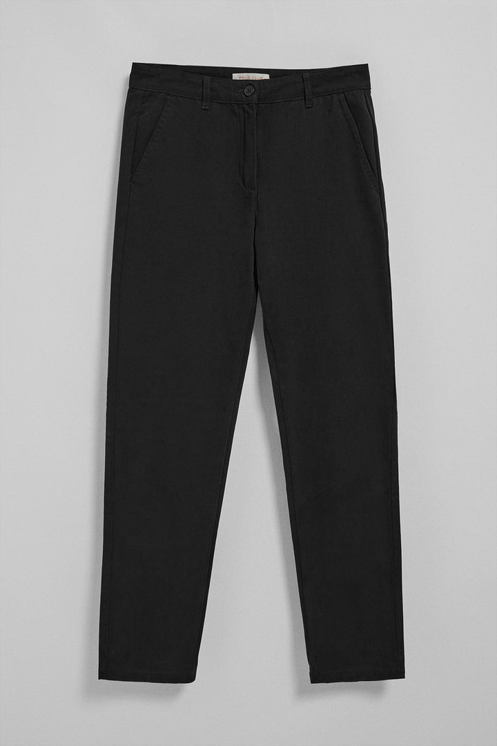 Pantalón chino May negro con bordado en bolsillo minimal Polo Club