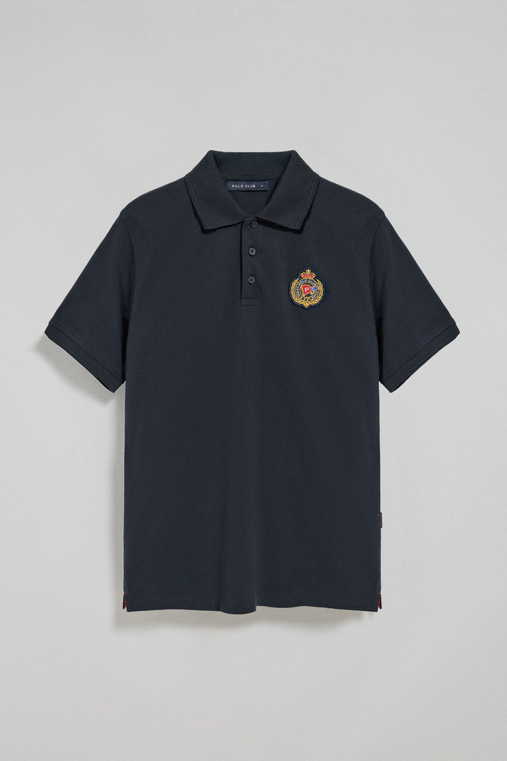 Navy-blue polo shirt Nautic with chest nautical patch