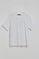 Camiseta blanca de cuello redondo con logo engomado Polo Club