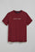 Maroon round-neck tee with Polo Club rubber logo