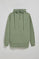 Jade-green half-zip hoodie with Rigby Go logo