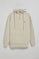 Beige half-zip hoodie with Rigby Go logo