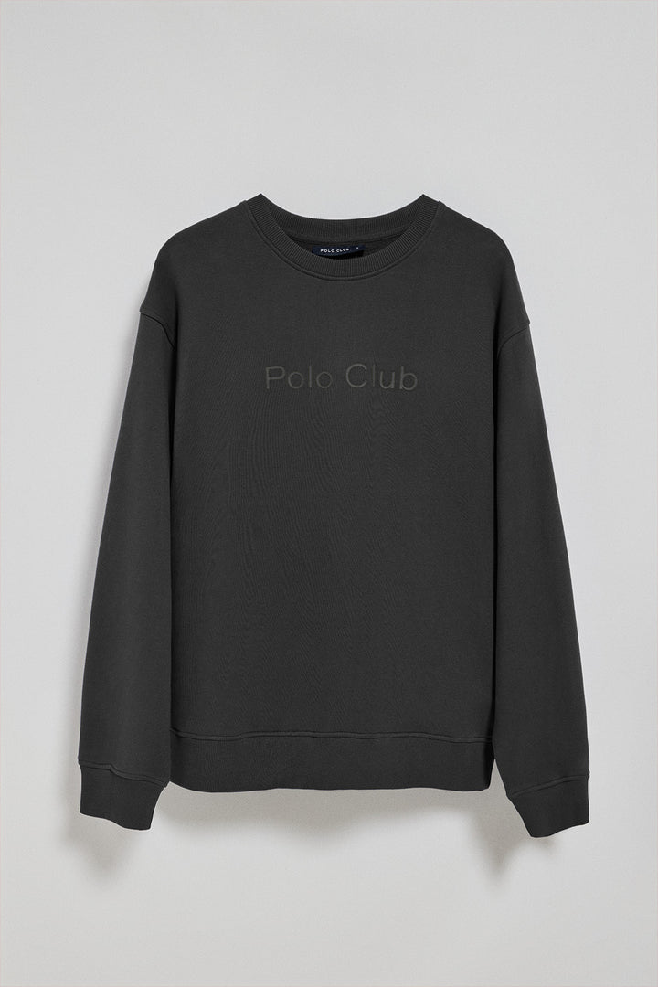 Black round-neck sweatshirt with Polo Club logo