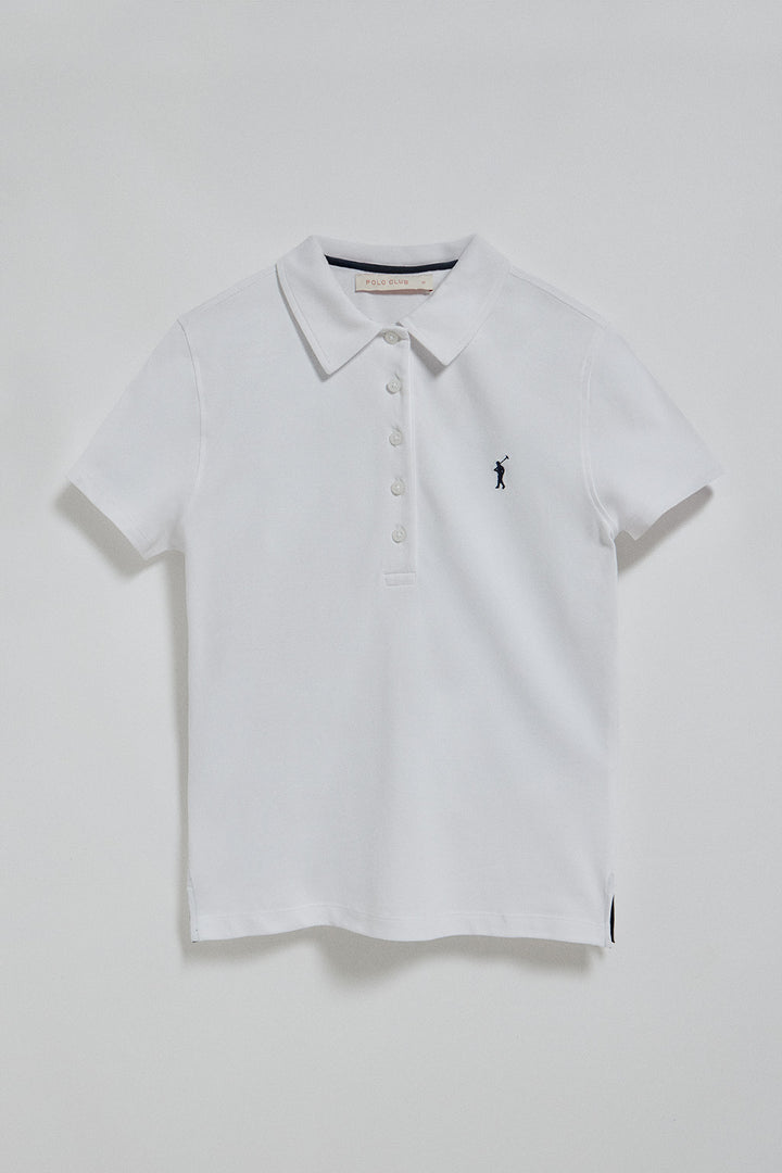 White five-button polo shirt Pereira with Rigby Go embroidery