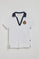 White buttonless polo shirt Nautic with nautical detail on the chest