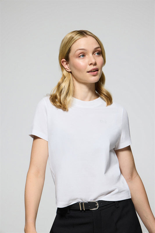 White T-shirt Tori with Polo Club rubber print