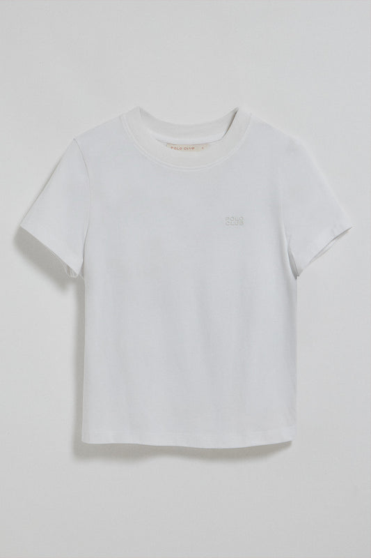 White T-shirt Tori with Polo Club rubber print