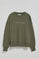 Green round-neck basic sweatshirt with front Polo Club rubber logo