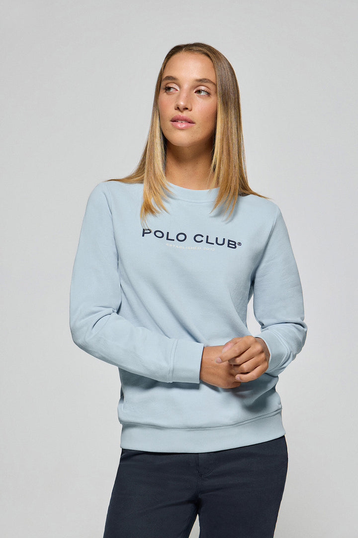 Blue-baby slim-fit sweatshirt with Polo Club logo