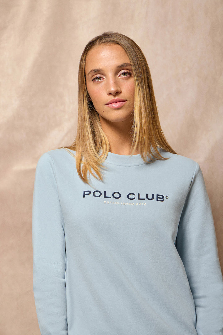 Blue-baby slim-fit sweatshirt with Polo Club logo