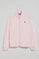 Sudadera de cremallera rosa de cuello elevado con logo Rigby Go