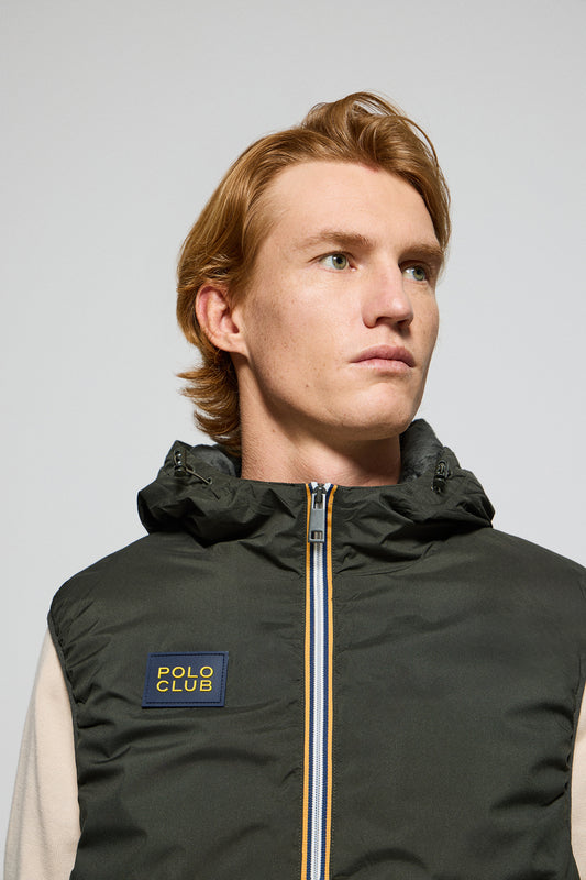 Green light vest with fixed hood and Polo Club details