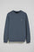 Sudadera azul denim relax de cuello redondo y bordado Rigby Go