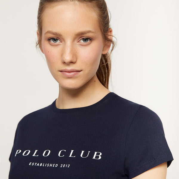 Polo Club Camiseta de mujer de manga corta con estampado: a la