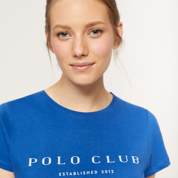 Polo Club Camiseta de mujer de manga corta con estampado: a la