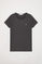 Asphalt-grey short-sleeve basic T-shirt with Rigby Go logo