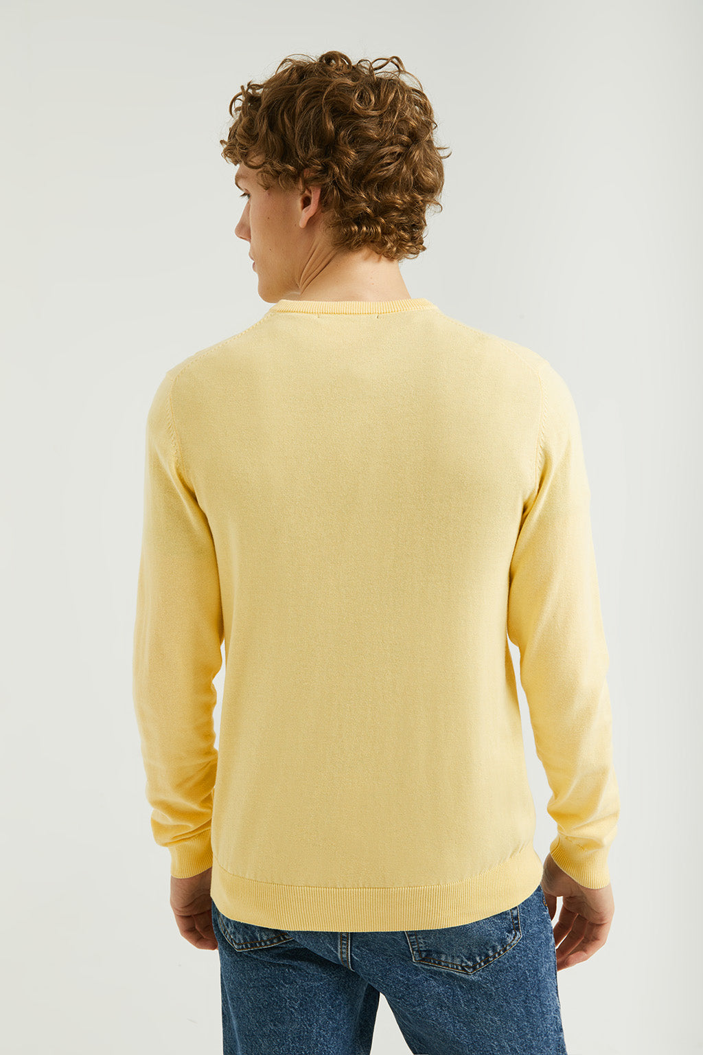 Jersey hombre cuello redondo amarillo Hill